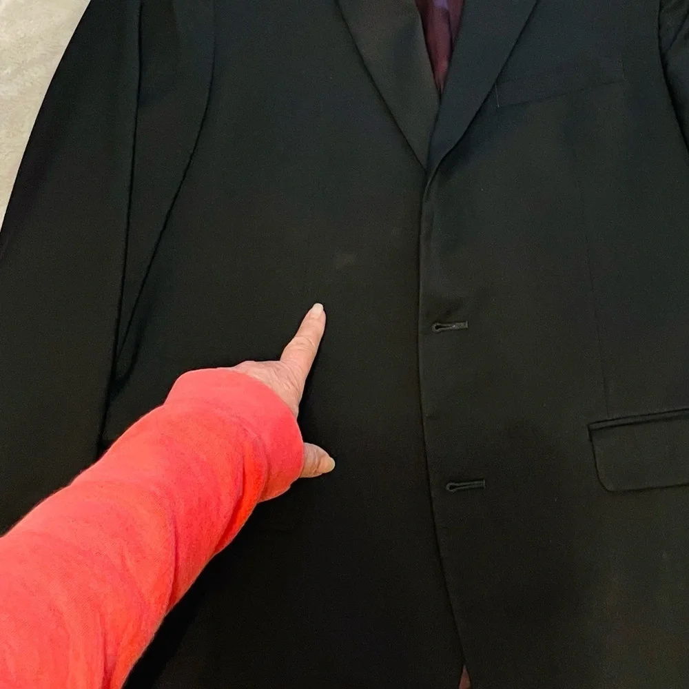 Saks Fifth Avenue Mens‎ Everest Blazer Jacket Size 42R Black Marzotto 100% Wool